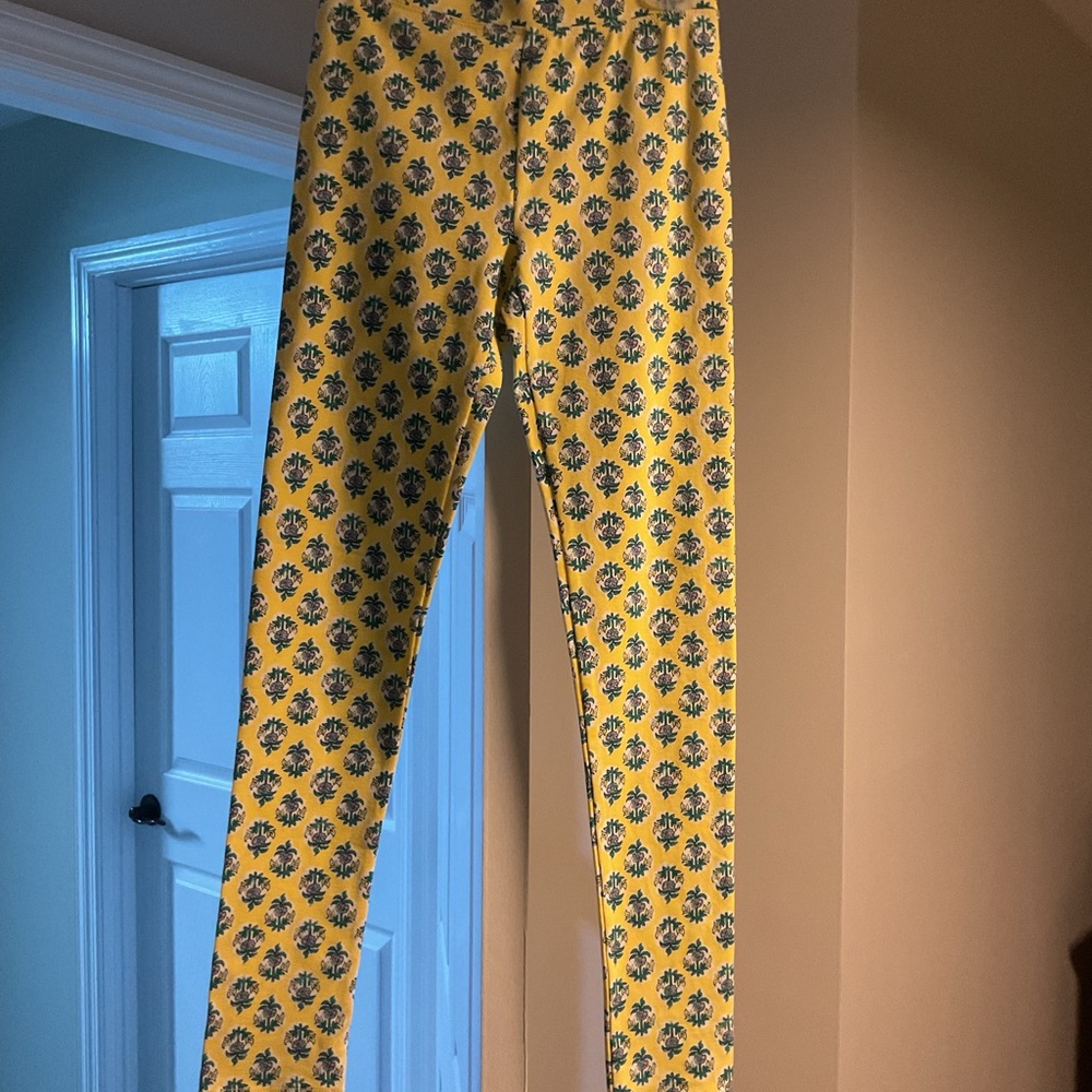 Crewcuts Yellow Floral-Print Kids Leggings
